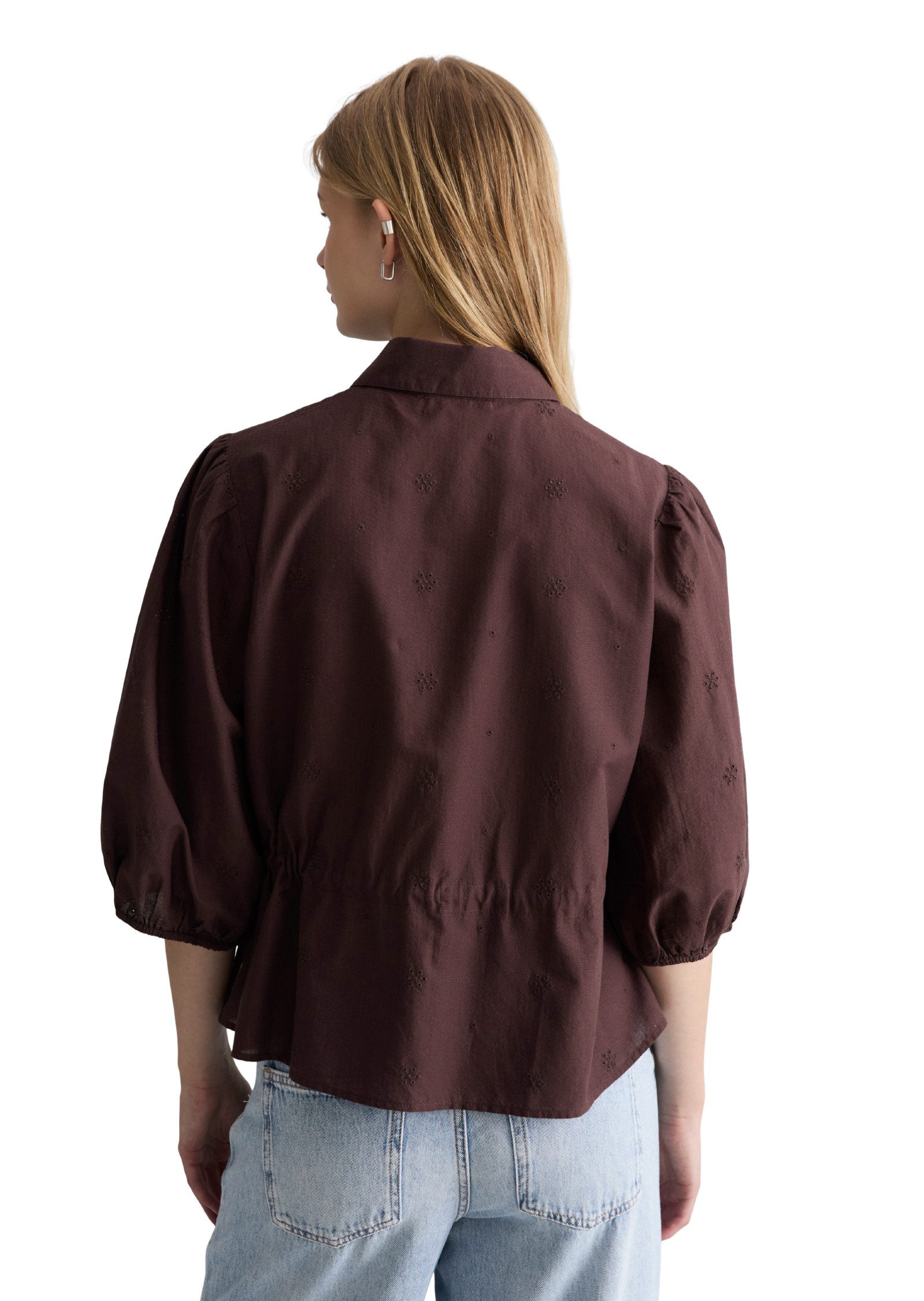 Marc O'Polo DENIM Kurzarmbluse aus reiner Bio-Baumwolle