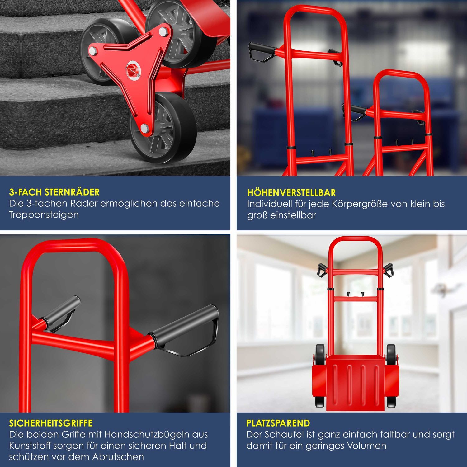 MASKO Sackkarre, Treppenkarre Sackkarre 200kg Transportkarre Treppensteiger