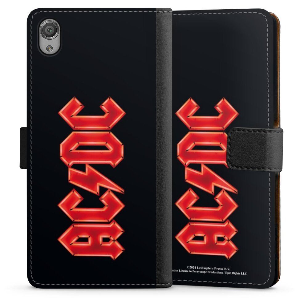 DeinDesign Handyhülle ACDC Logo Large, Sony Xperia X Hülle Handy Flip Case Wallet Cover Handytasche Leder