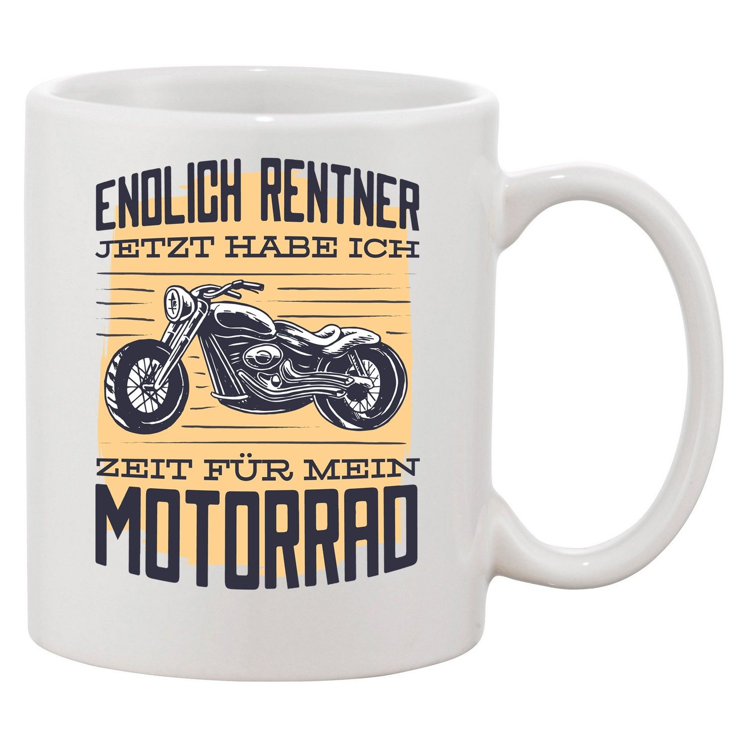 Blondie & Brownie Tasse Rentner Motorrad Tasse Print Geschenk Ruhestand Biker Chopper Humor, 1-tlg., Keramik, RentnerMotorrad Tasse Biker Ruhestand Kultmotiv