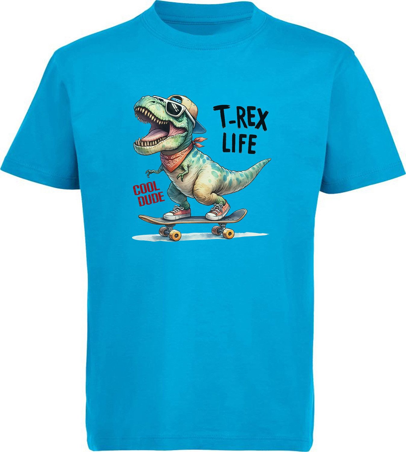 T-Shirt Kinder Print Shirt - Skatender T-Rex