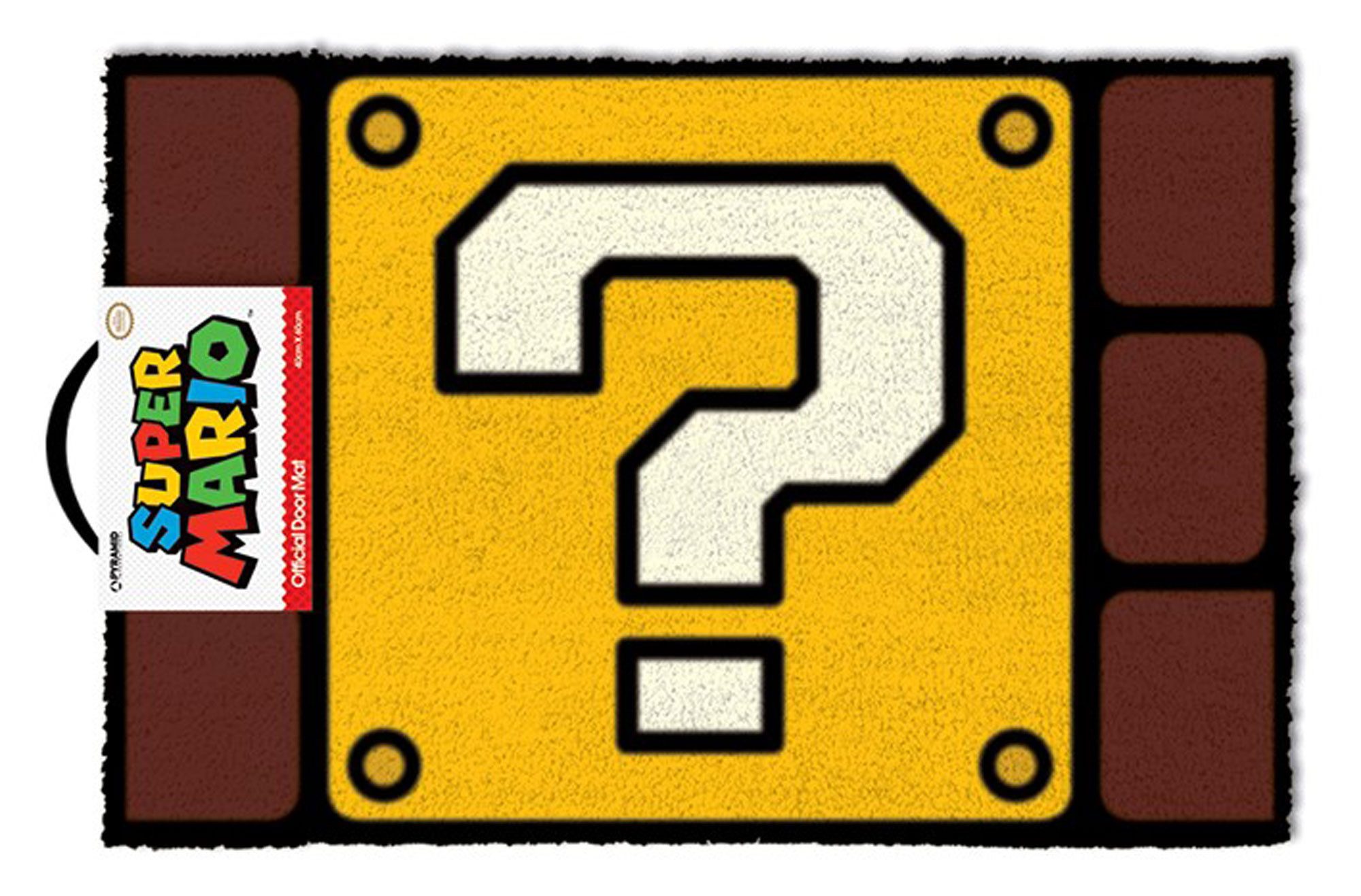 Poster Fußmatte Kokos - Türmatte Kokos - Super Mario - Question Mark Block