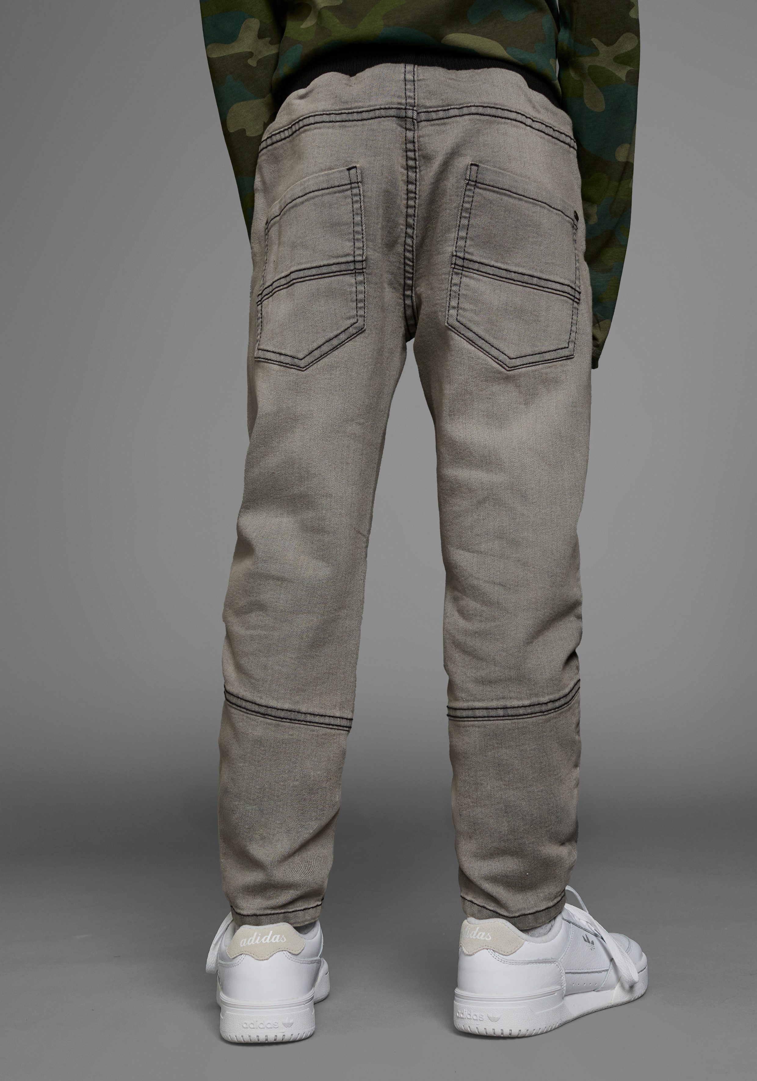 Arizona Schlupfjeans, Stretch-Jeans für Jungen bequeme O-Shape-Passform, Used-Look-Waschung