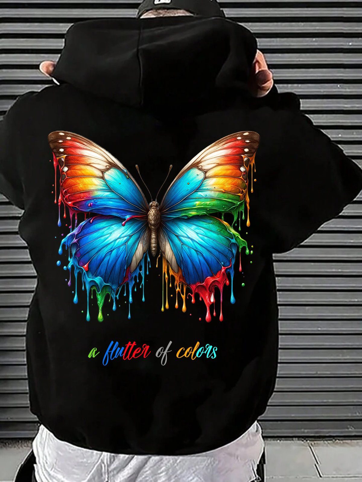 RMK Kapuzenpullover Herren Hoodie Oversize Langarm Longshirt Butterfly Schm günstig online kaufen