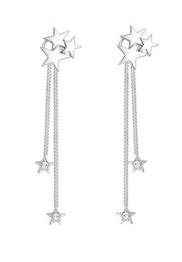 Elli Premium Paar Ohrhänger Sterne Kristalle 925 Sterling Silber, Astro, Stern, Sterne