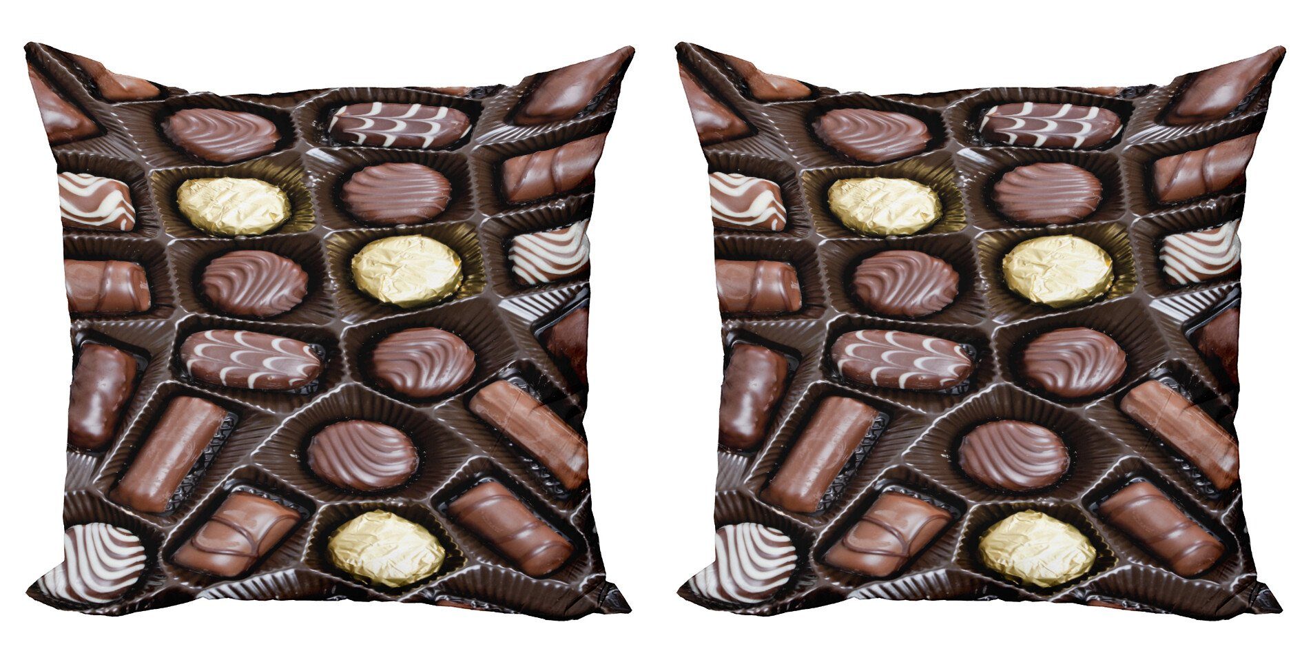 Modern Stück), Doppelseitiger (2 Accent Kissenbezüge Yum Schokolade Digitaldruck, Abakuhaus Schokoladen-Kasten Bild