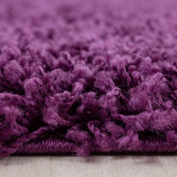 Teppich Unicolor - Einfarbig, Teppium, Rund, Höhe: 30 mm, Modern Kurzflor Teppich Wohnzimmer Abstrakt Design Rosa Pflegeleicht