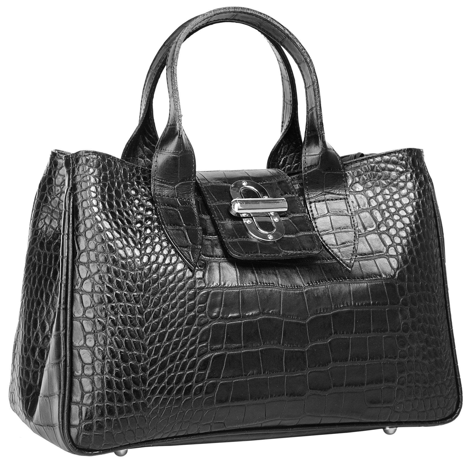 Cluty Henkeltasche, echt Leder, Made in Italy