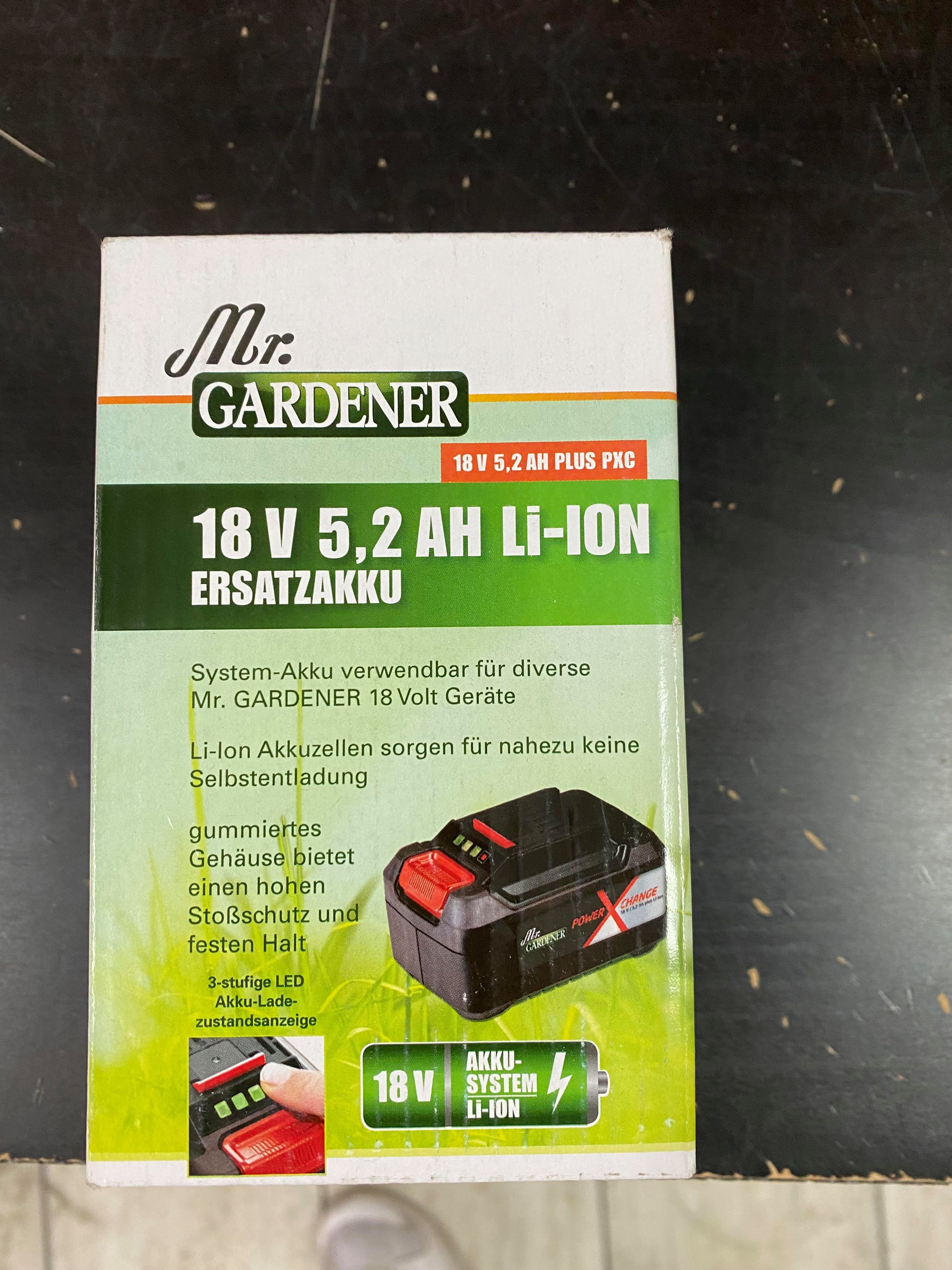 Mr. Gardener Power kompatib 5,2 18V Ah X-Change Zusatz-Akku Akku Li-Ion PXC