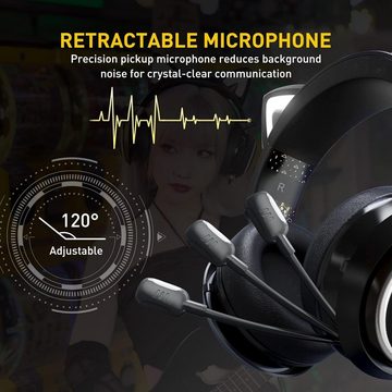 Somikon GS510 Gaming-Headset (Einziehbares Rauschunterdrückungsmikrofon für klare Kommunikation während des Spiels , "Hochwertiges Cat-Headset für Gamer: Somic GS510 in Schwarz)