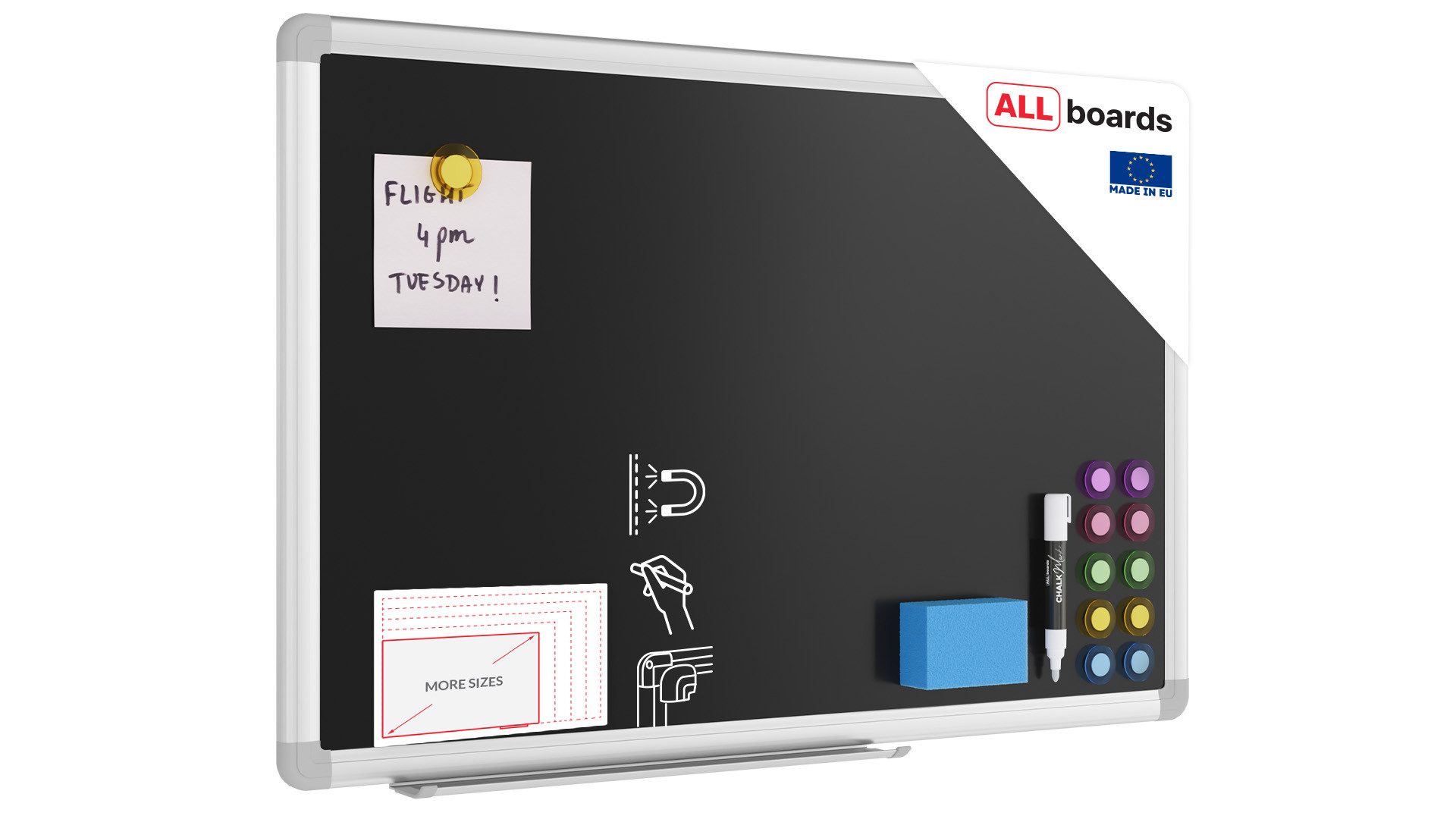 ALLboards Wandtafel ALLboards Kreidetafel Magnetisch mit Alurahmen Premium EXPO
