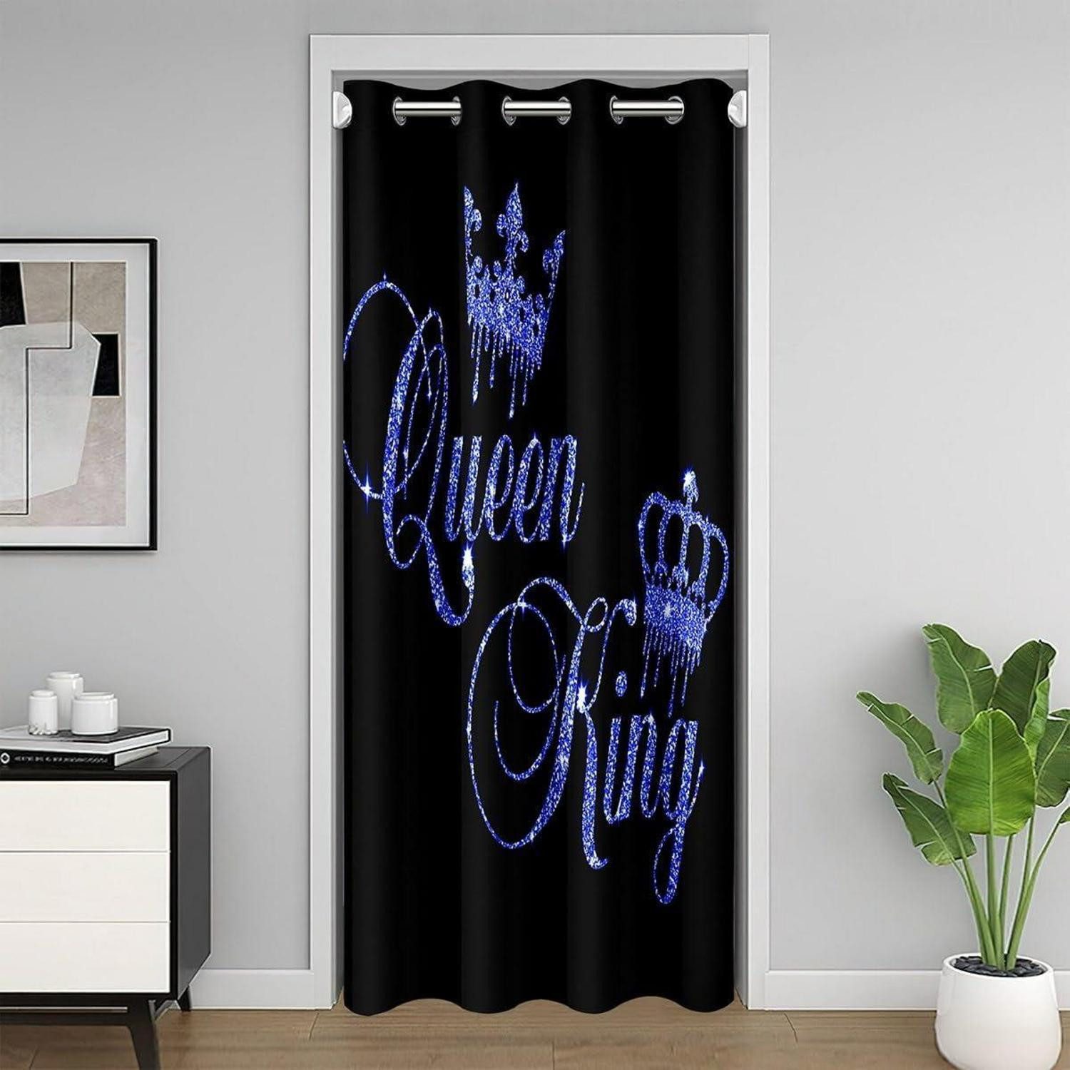 LuxusKollektion Türvorhang Türvorhang König & Königin 86x203cm Schwarz Blau (1 St)