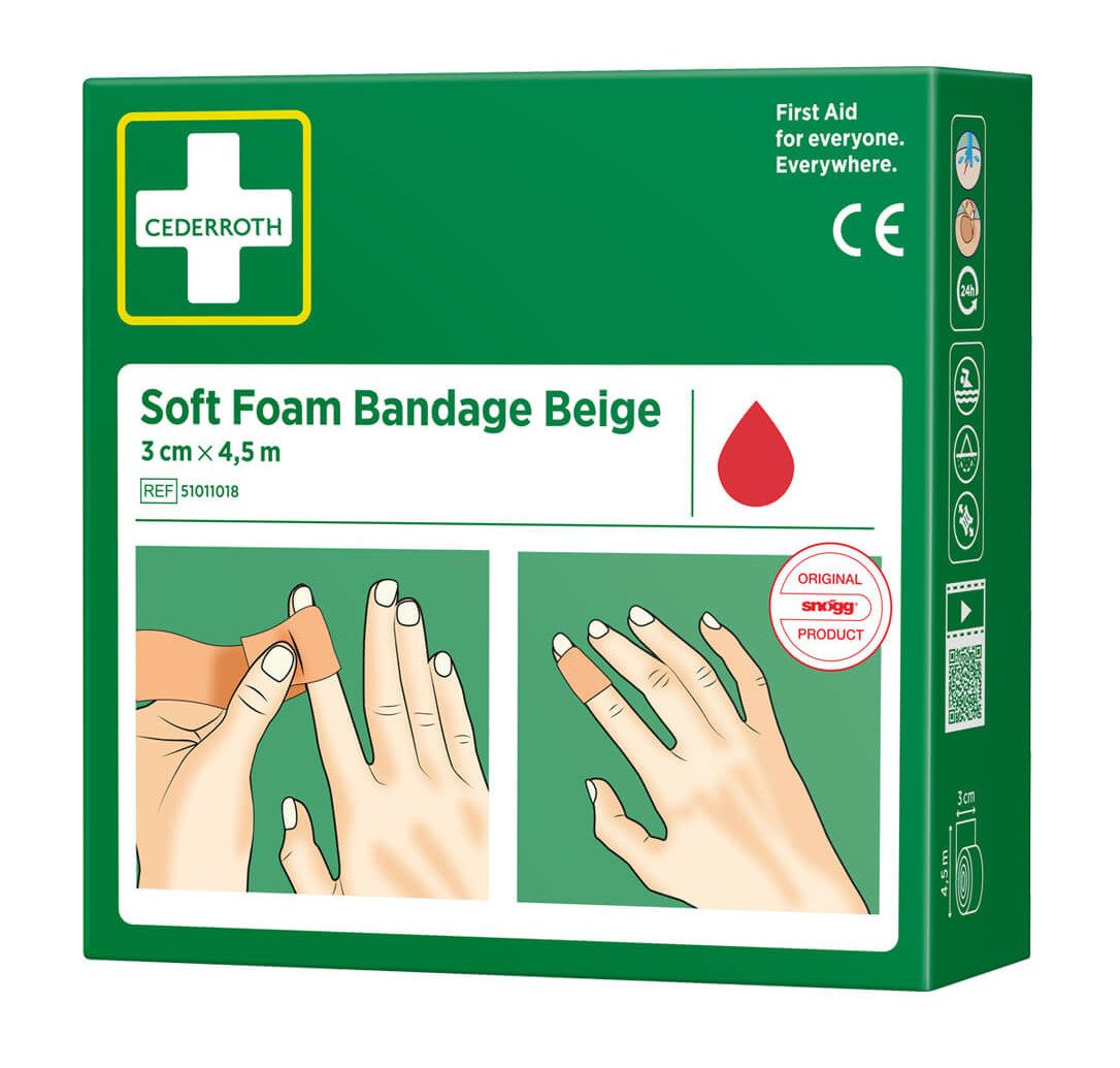 Cederroth Bandage Cederroth Soft Foam Bandage (Wundverband für kleine Wunden, 1-tlg., Latexfrei und somit geeignet für Allergiker), Weicher, atmungsaktiver Schaumstoff, flexibel und komfortabel