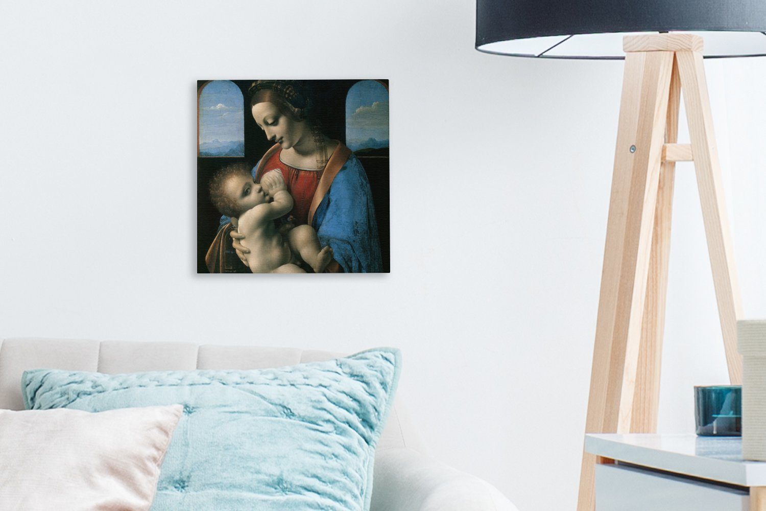 Bilder Leinwand Vinci, bunt Jungfrau (1 OneMillionCanvasses® für Leinwandbild St), da Schlafzimmer Leonardo Wohnzimmer Die - Maria