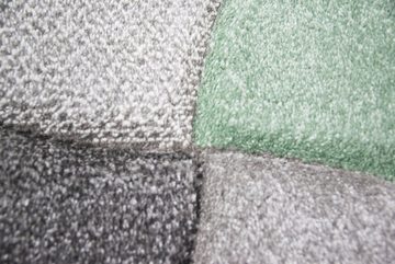 Teppich Designer Teppich mit Tropfen Muster in Grün Grau Beige, TeppichHome24, rechteckig
