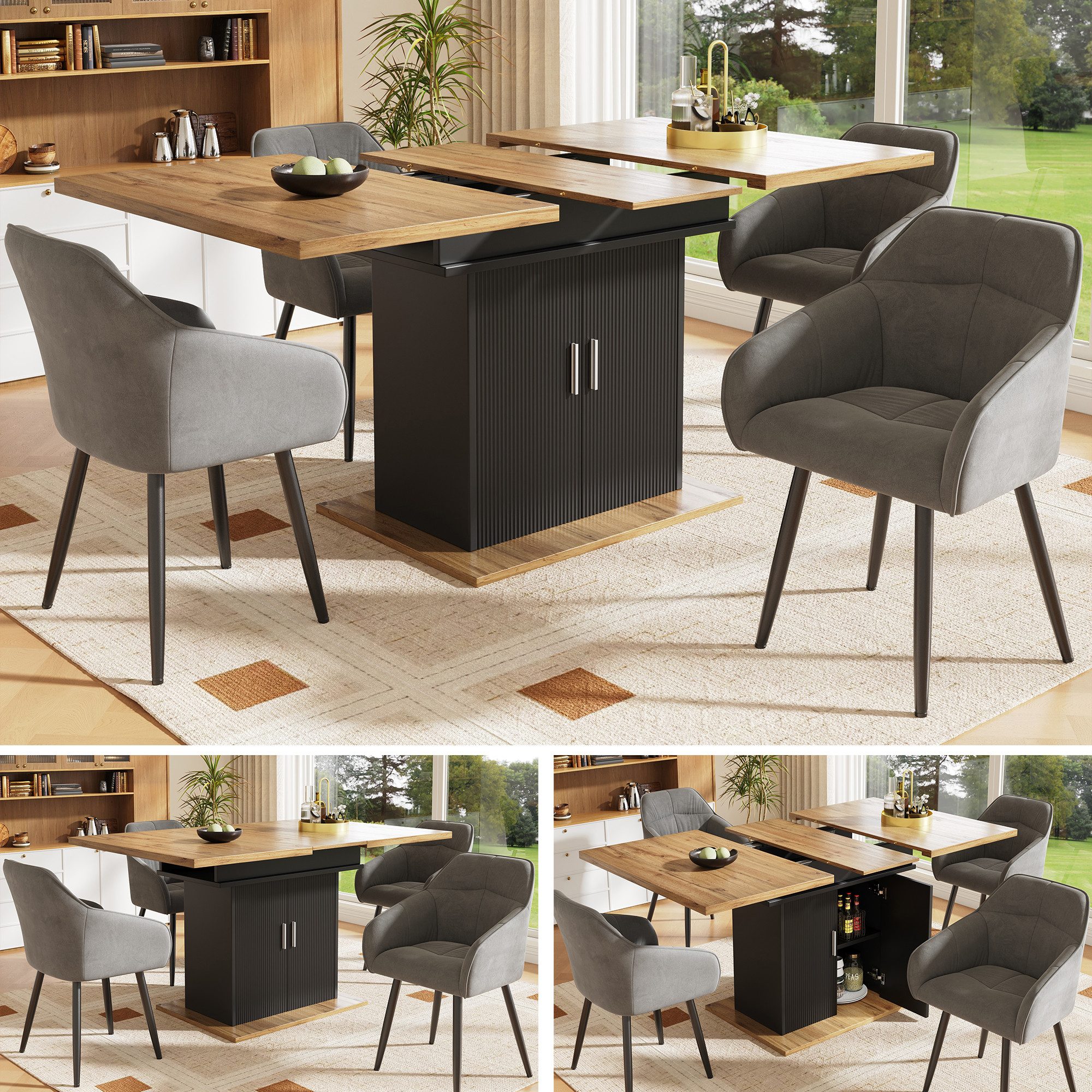 KLAM HOME Esstisch Teleskoptisch (140×70/80cm) Ausziehbarer günstig online kaufen