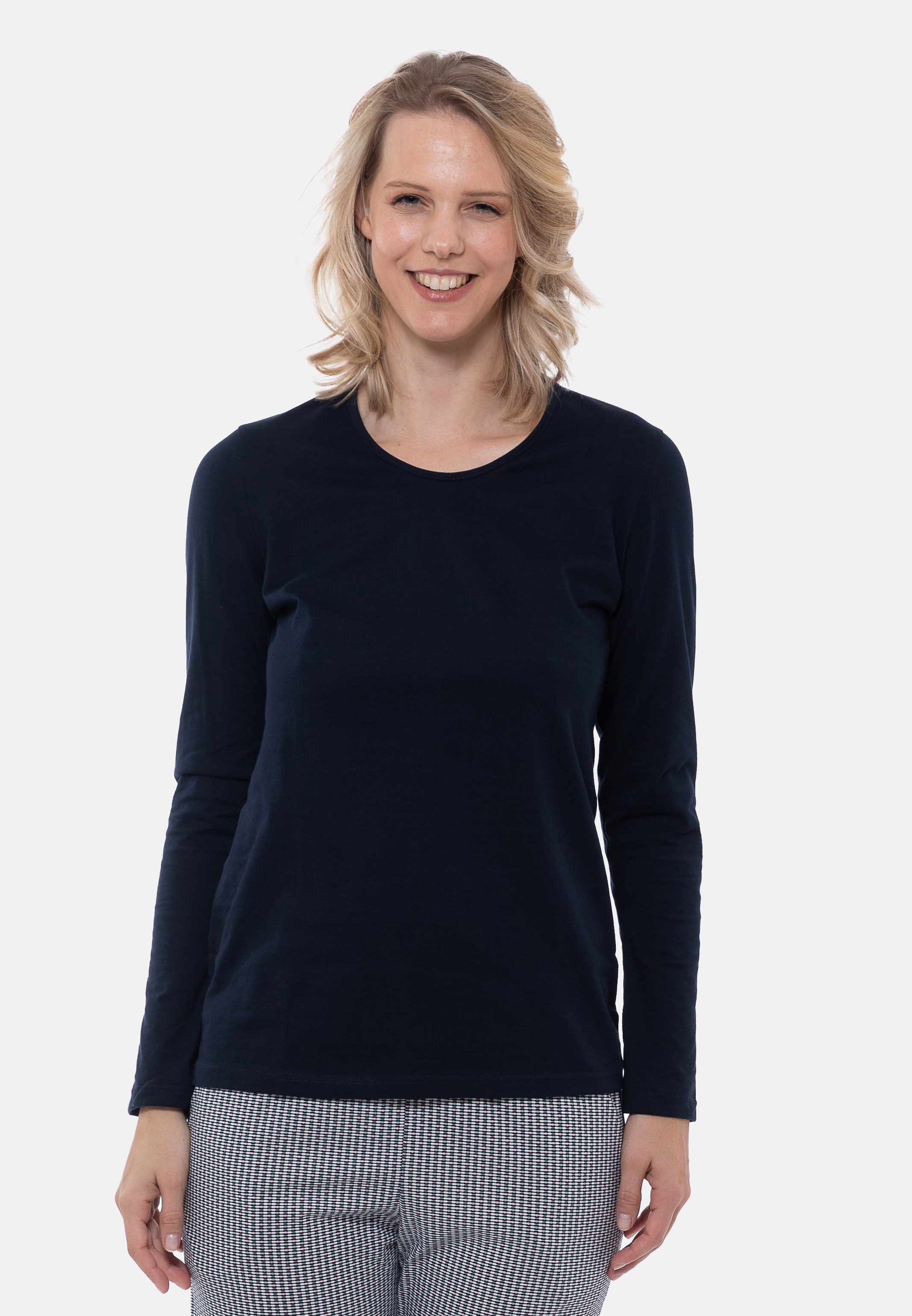 Ammann Pyjamaoberteil Mix & Match - Organic Cotton (1-tlg) Schlafanzug Shirt Langarm - Baumwolle