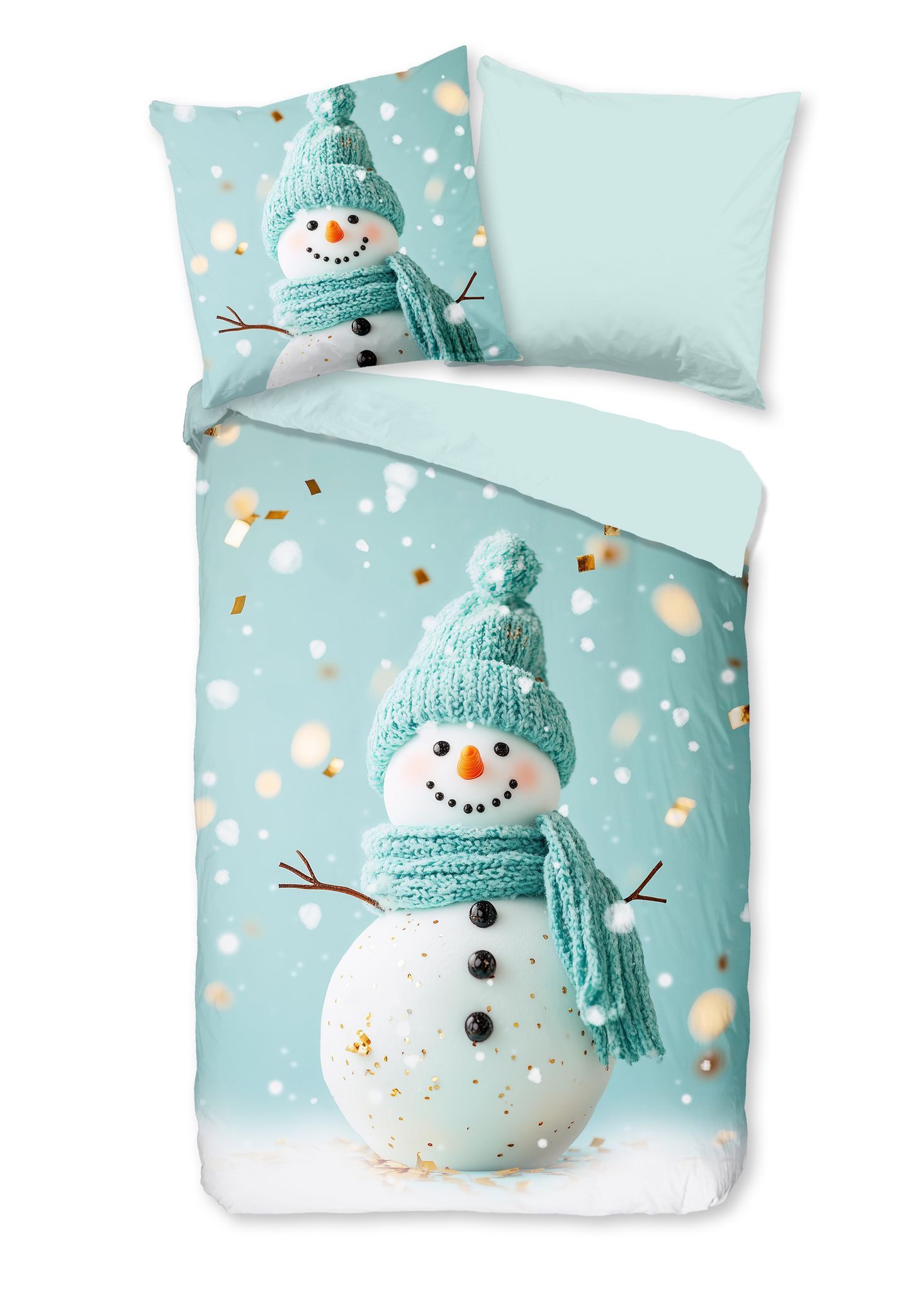 JACK Wendebettwäsche 135x200cm, Happy Schneemann, Flanell, günstig online kaufen