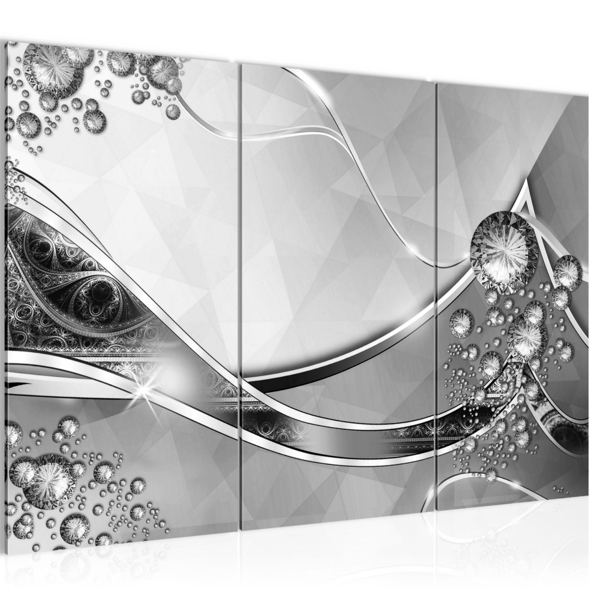 Runa Art Wandbild Abstrakt Bild XXL Schlafzimmer Grau 120 x 80 cm 3 Teilig 109131c, 40 x 80 cm - 3 Bilder