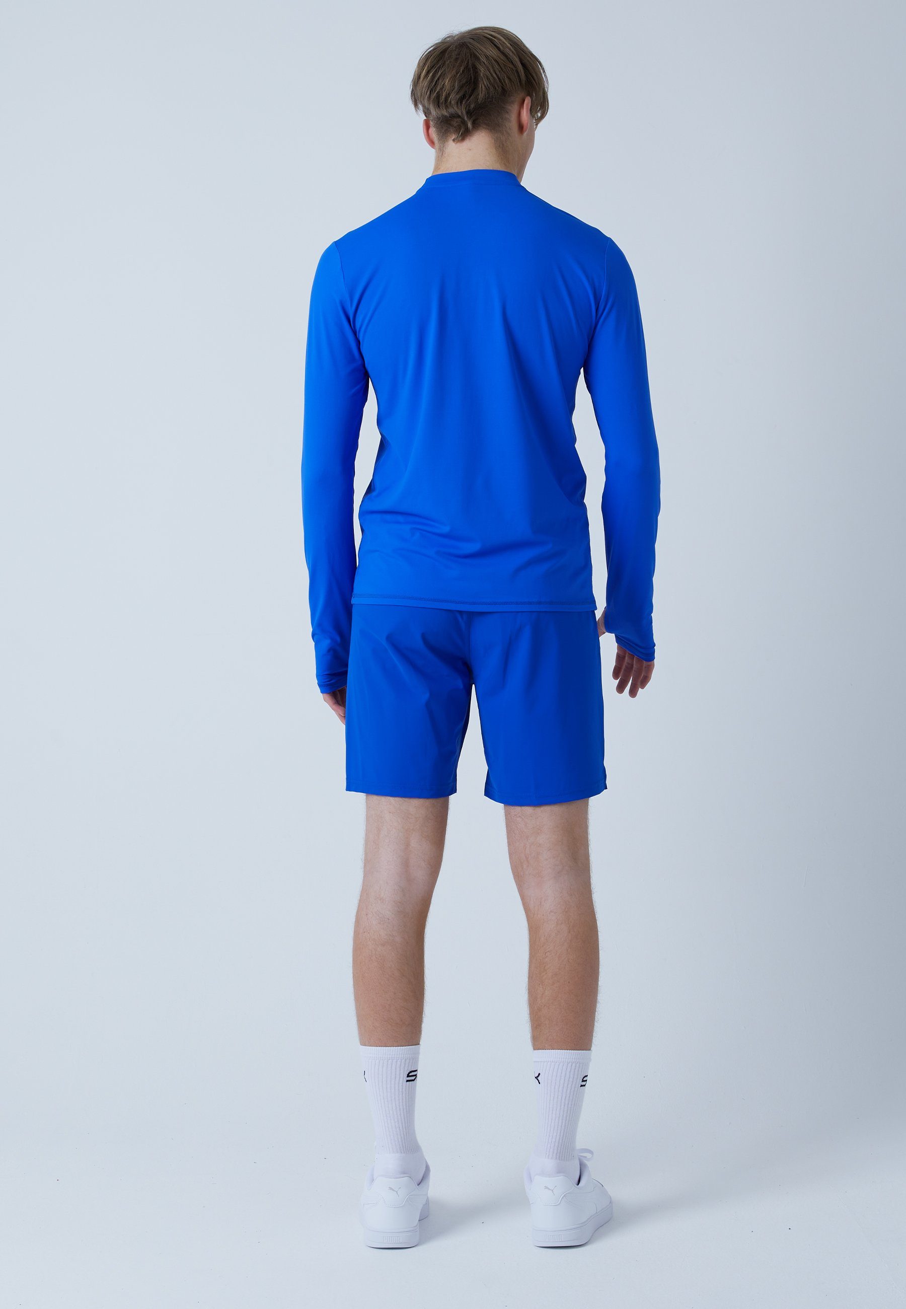 SPORTKIND Funktionsshirt Tennis Langarmshirt High-Neck kobaltblau Jungen Herren &