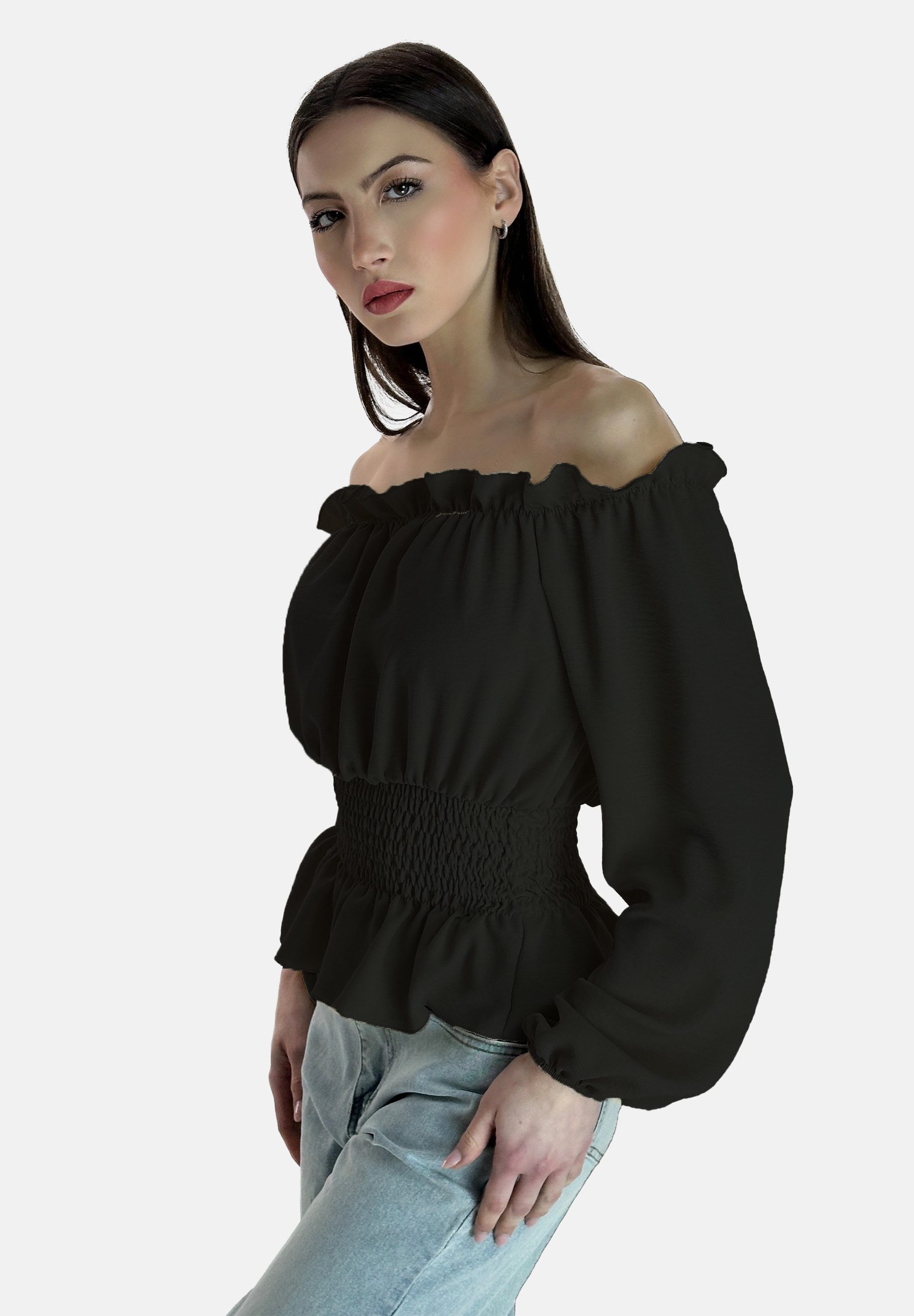 Elara Klassische Bluse Elara Damen Off-Shoulder-Damen günstig online kaufen