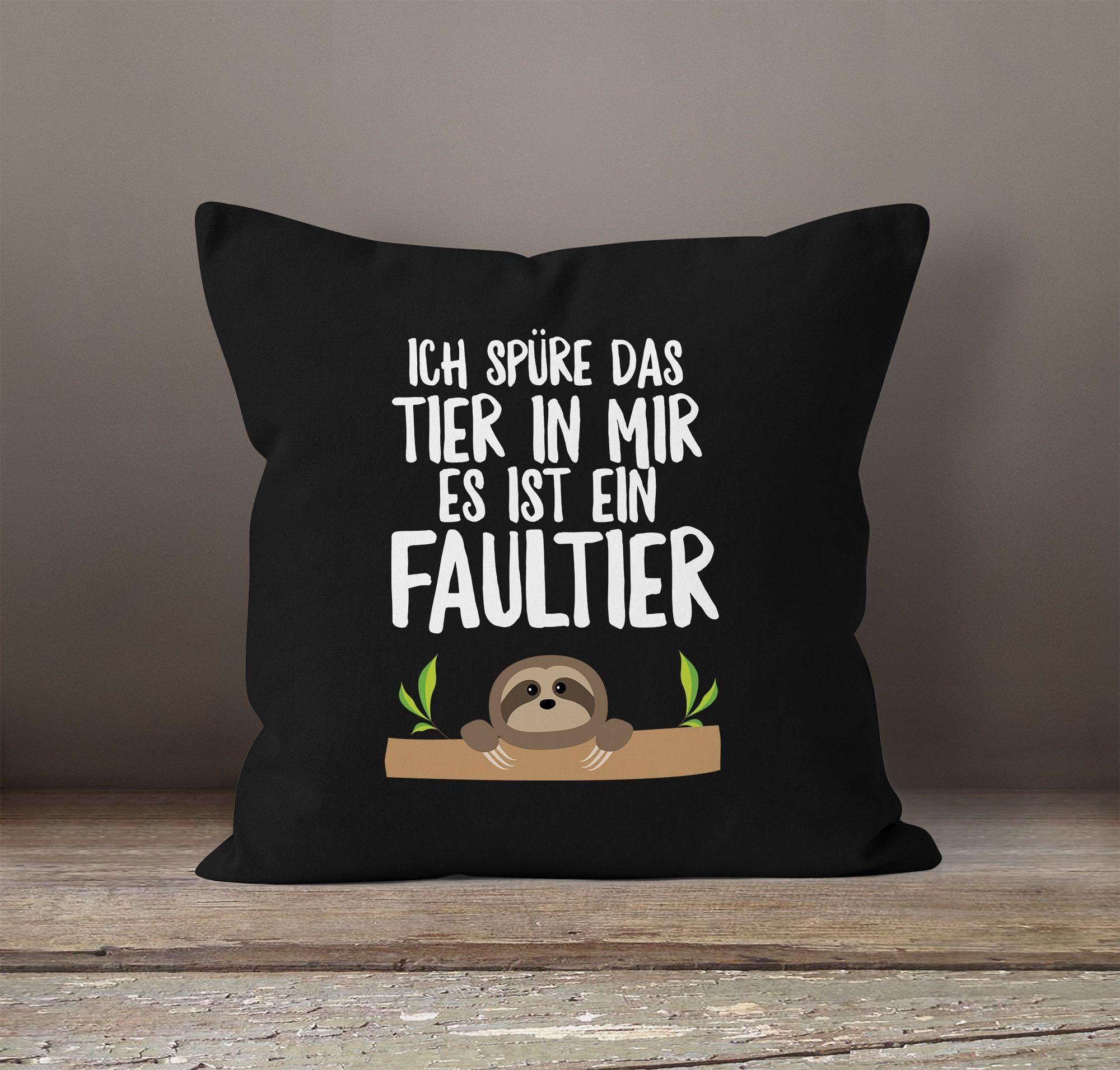 MoonWorks Dekokissen Faultier Kissen-Bezug Ich spüre günstig online kaufen