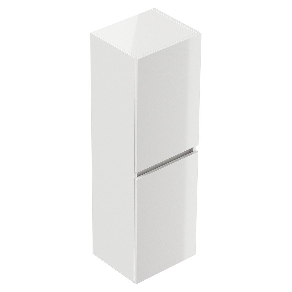 Lomadox Midischrank LIVIGNO-02 112cm hoch, wandhängend, weiß Hochglanz