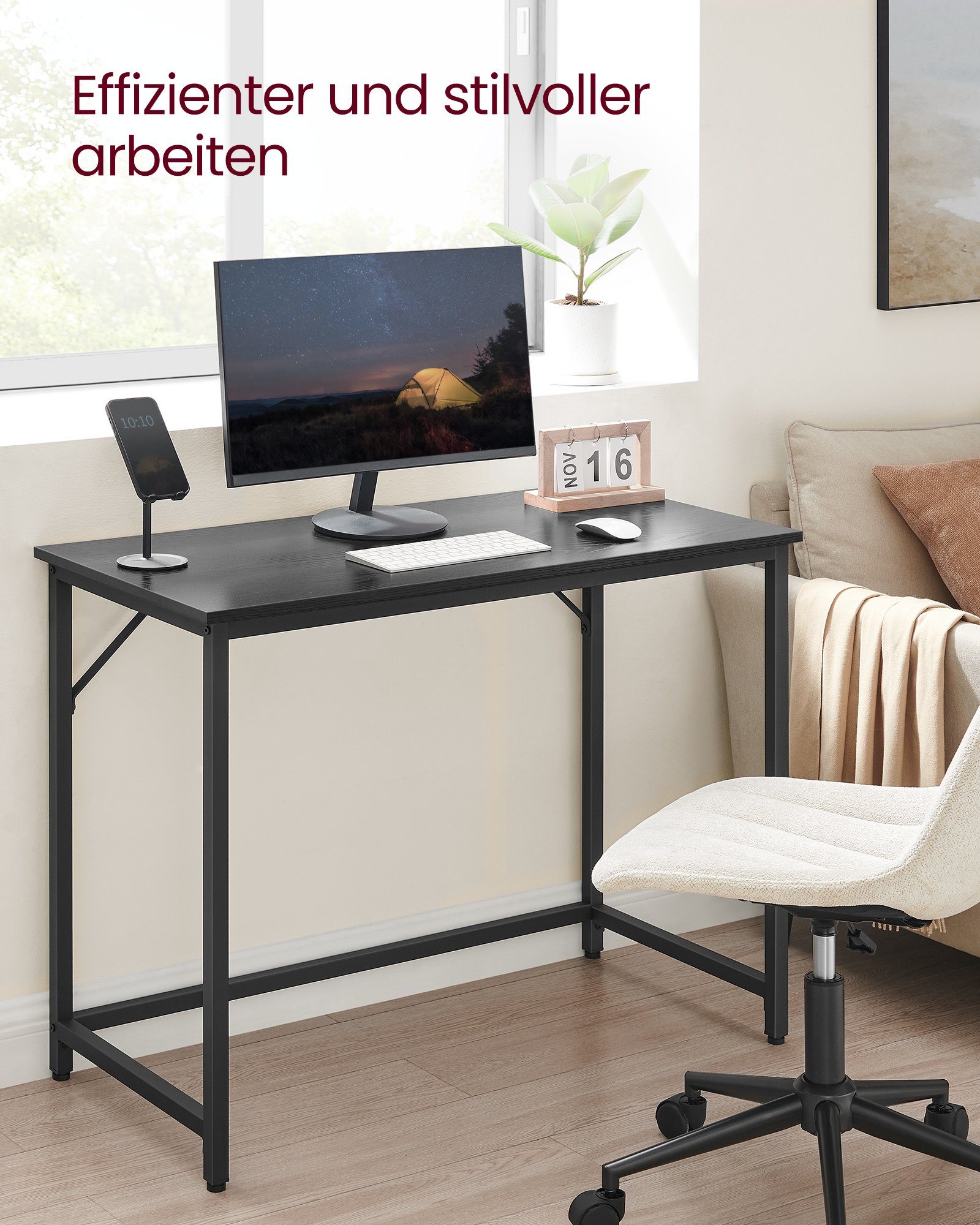 VASAGLE Schreibtisch Computertisch, Bürotisch, 80/100/120/140/160 cm, günstig online kaufen