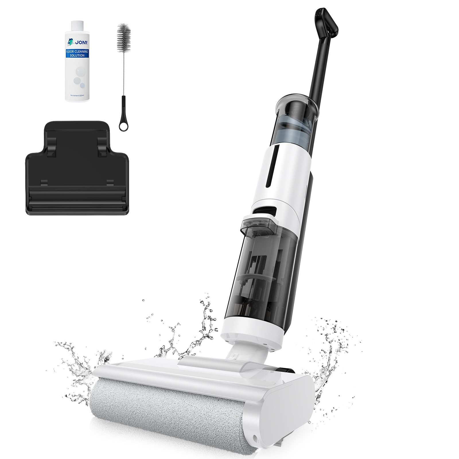 JONR Nass-Trocken-Akkusauger ED12 Lite 1mm Kantenreinigungsbürste, Selbstreinigung Wischsauger, 3,5kg Ultraleicht Staubsauger für haare, 750mL Wassertank, Anti-Verwirrungs-Haar