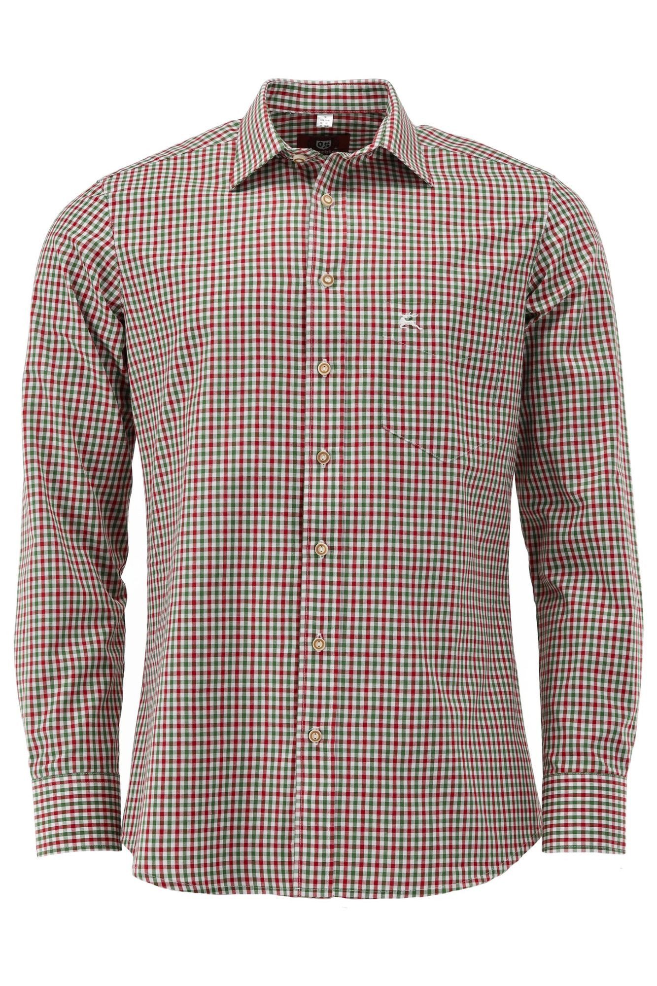 OS Trachten Outdoorhemd Tupopa Langarm Jagdhemd mit Hirsch-Stickerei auf de günstig online kaufen