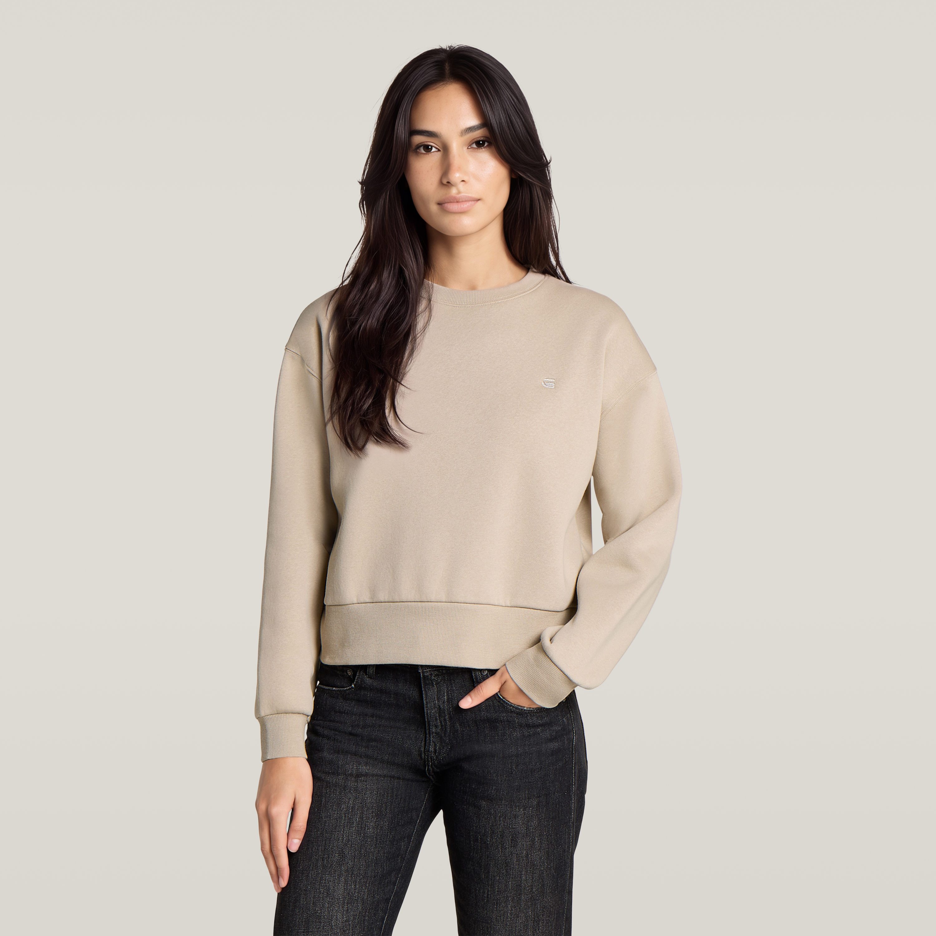 G-STAR Sweatshirt Relaxed sweat wmn aus Baumwoll-Mix, Logostickerei