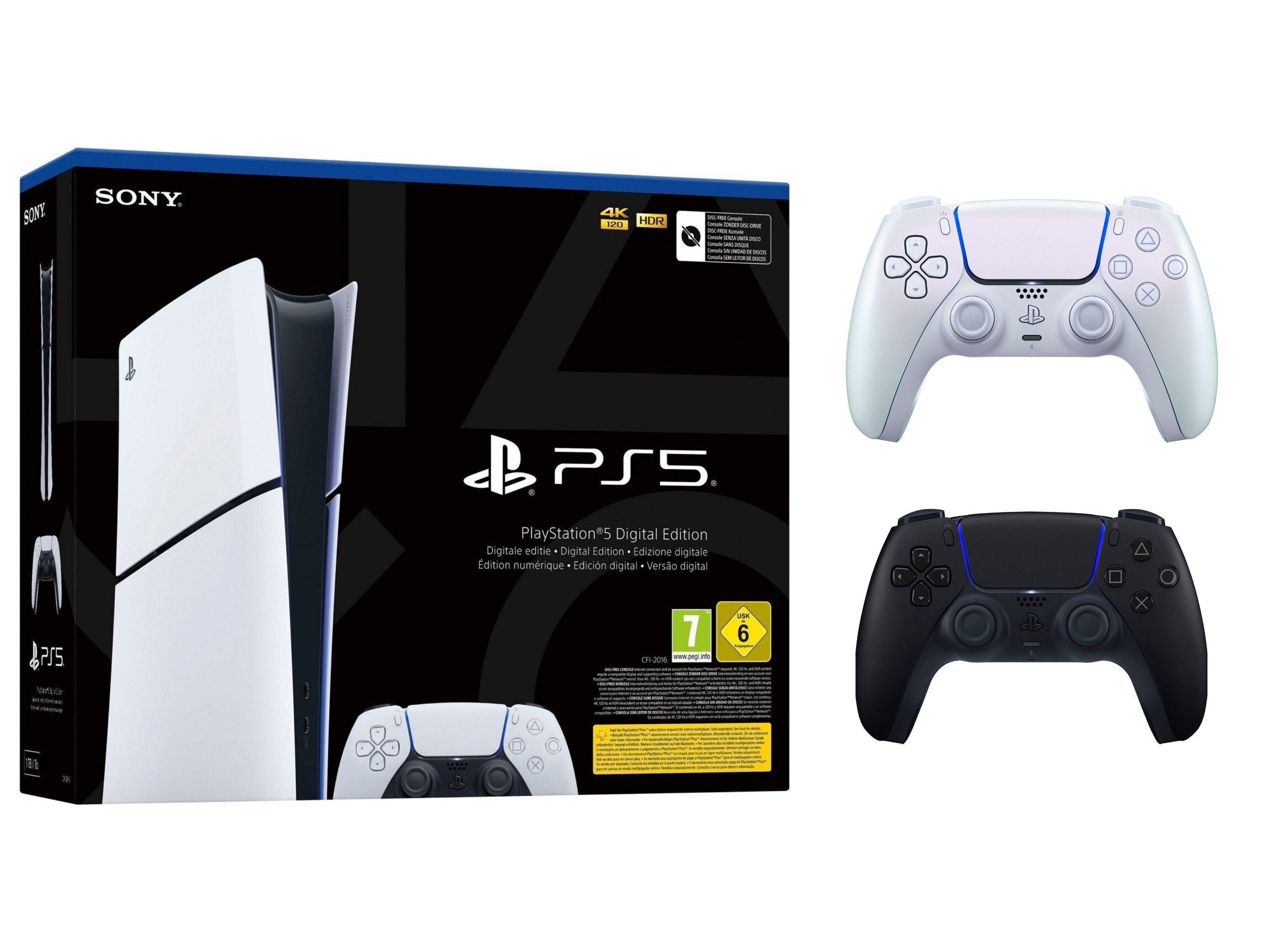 Playstation Sony PlayStation 5 Digital Slim Konsole + DualSense Chroma Pearl (Set, 2 St., inkl. 2. DualSense Controller)