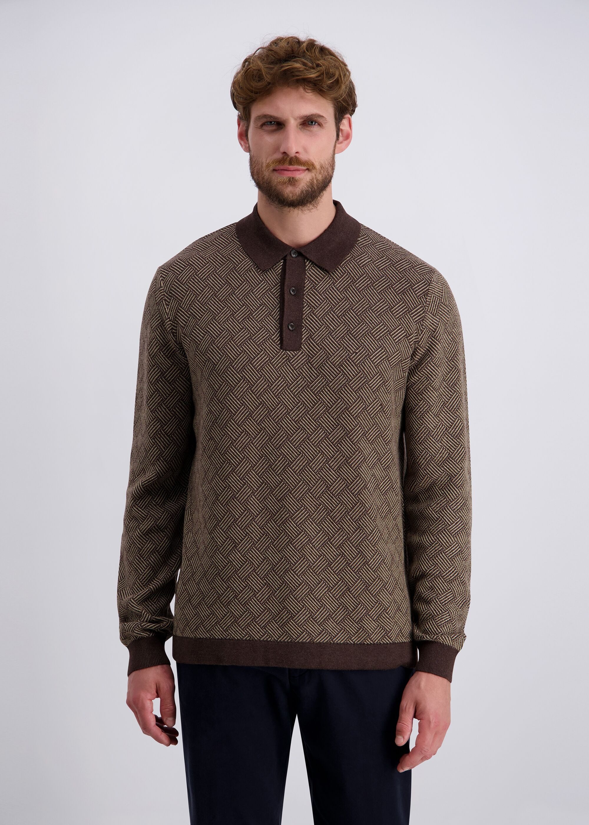 Pierre Cardin Strickpullover im Fischgrätenmuster