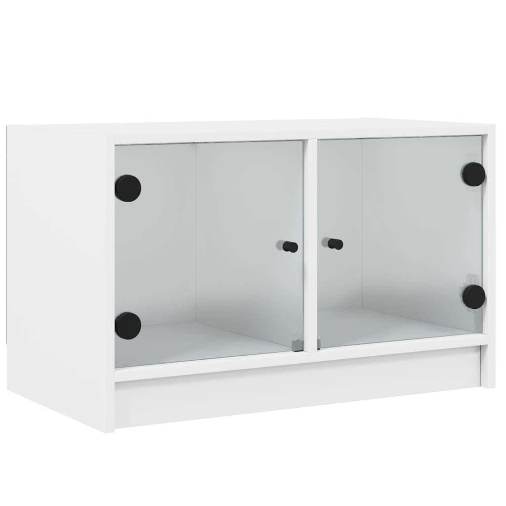 vidaXL TV-Schrank TV-Schrank mit Glastüren Weiß günstig online kaufen