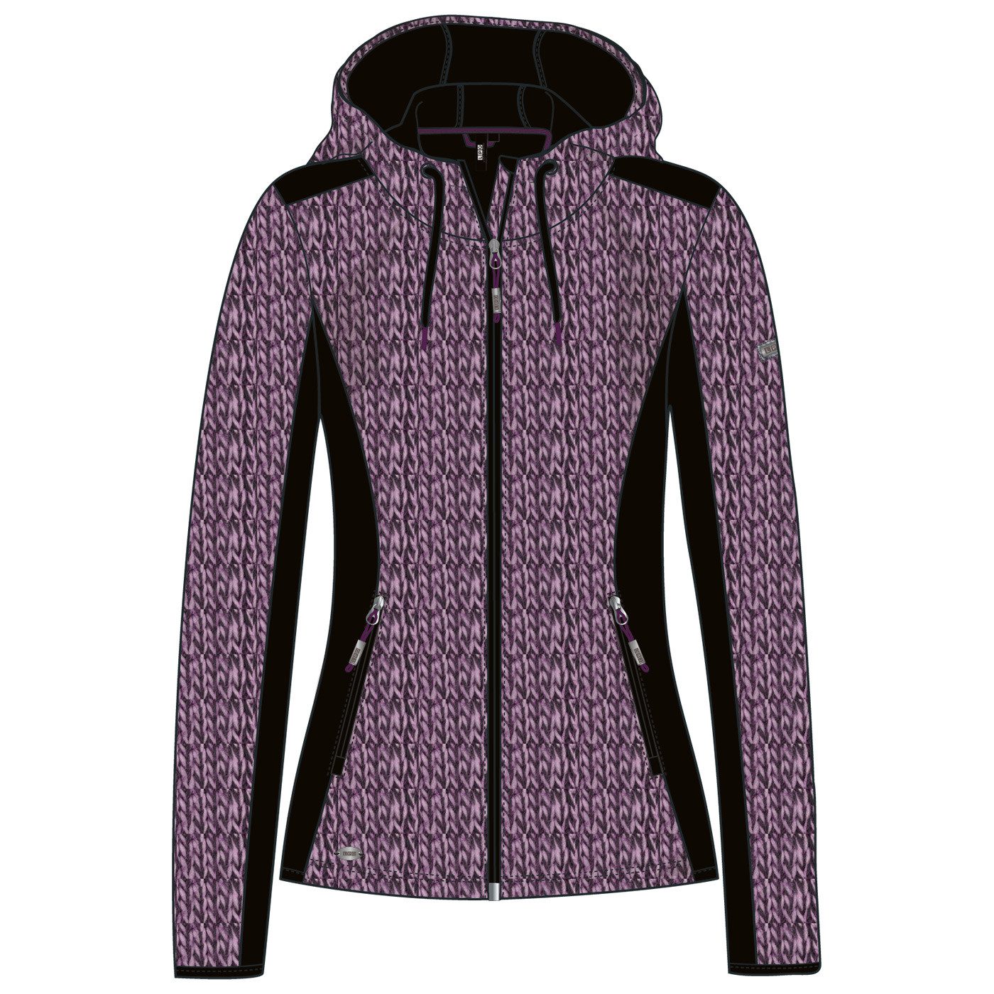 LPO Strickfleecejacke Rosalia Grobstrick-Optik mit Softshelleinsätzen