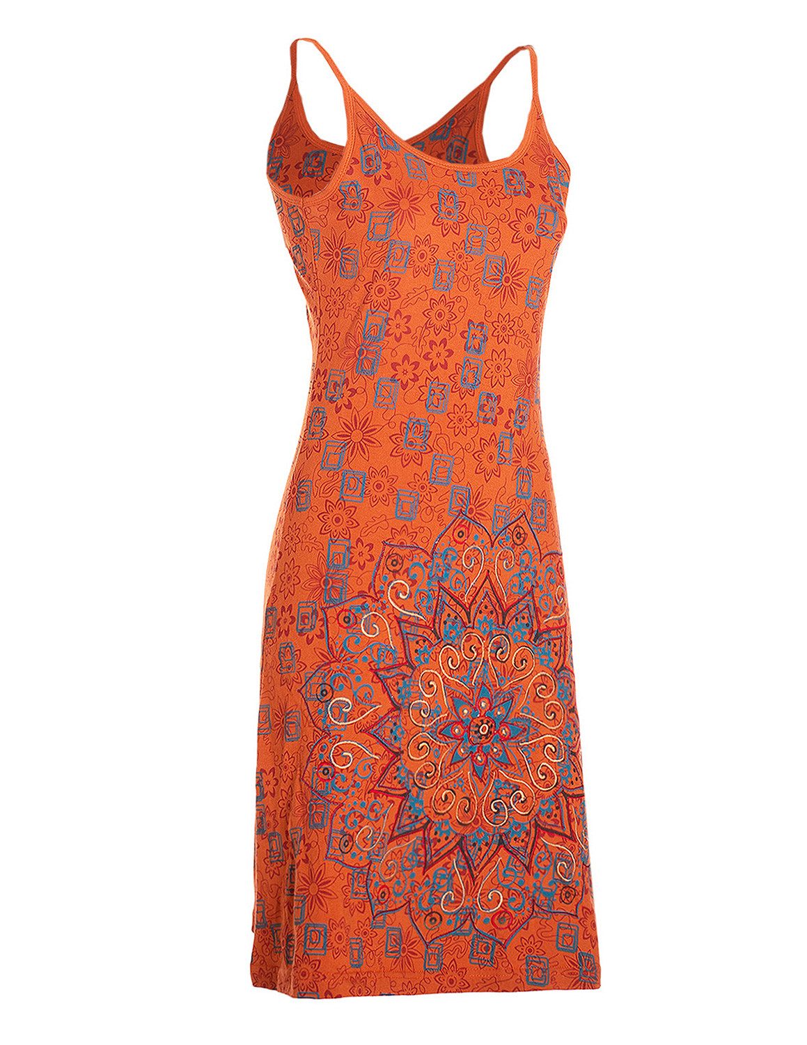 Vishes Sommerkleid Trägerkleid Damen Bedruckt Mandala Blüten Jersey Baumwolle Alternative Mode, Boho, Hippie, Ethno, Festival