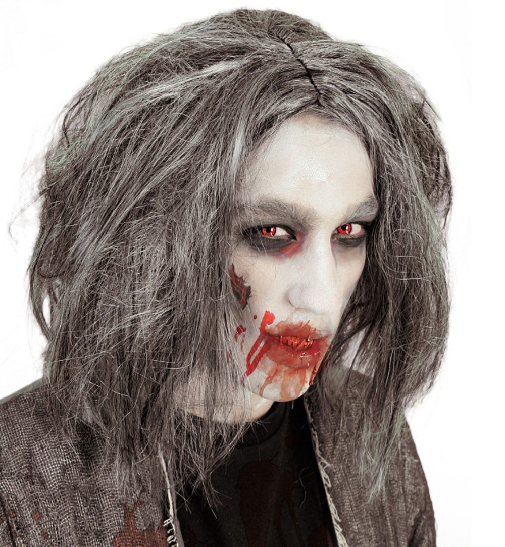 Kostüm-Perücke Zombie Horror Perücke für Erwachsene Halloween Karneval Fasching Party
