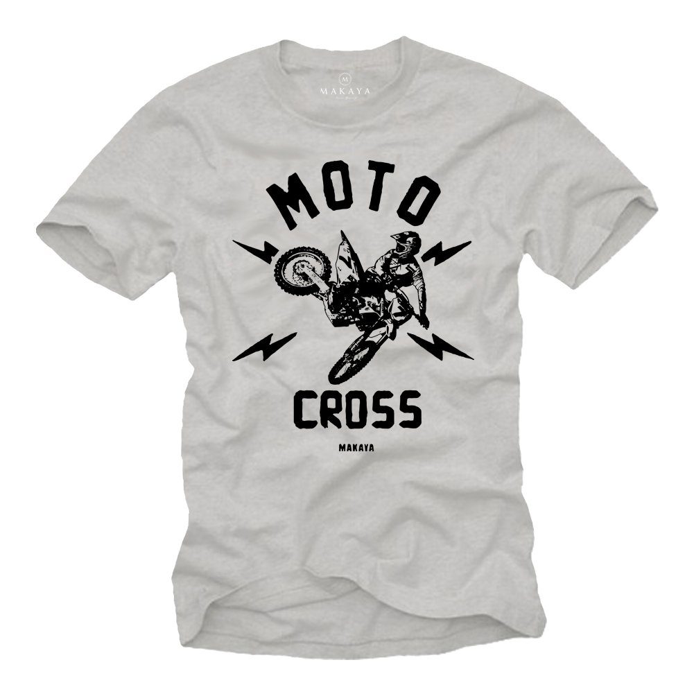 MAKAYA Print-Shirt Herren Motocross Motiv Motorrad günstig online kaufen