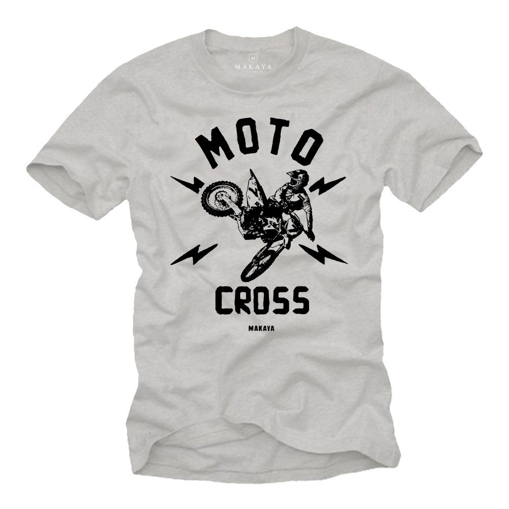 MAKAYA Print-Shirt Herren Motocross Motiv Motorrad Bekleidung Männer