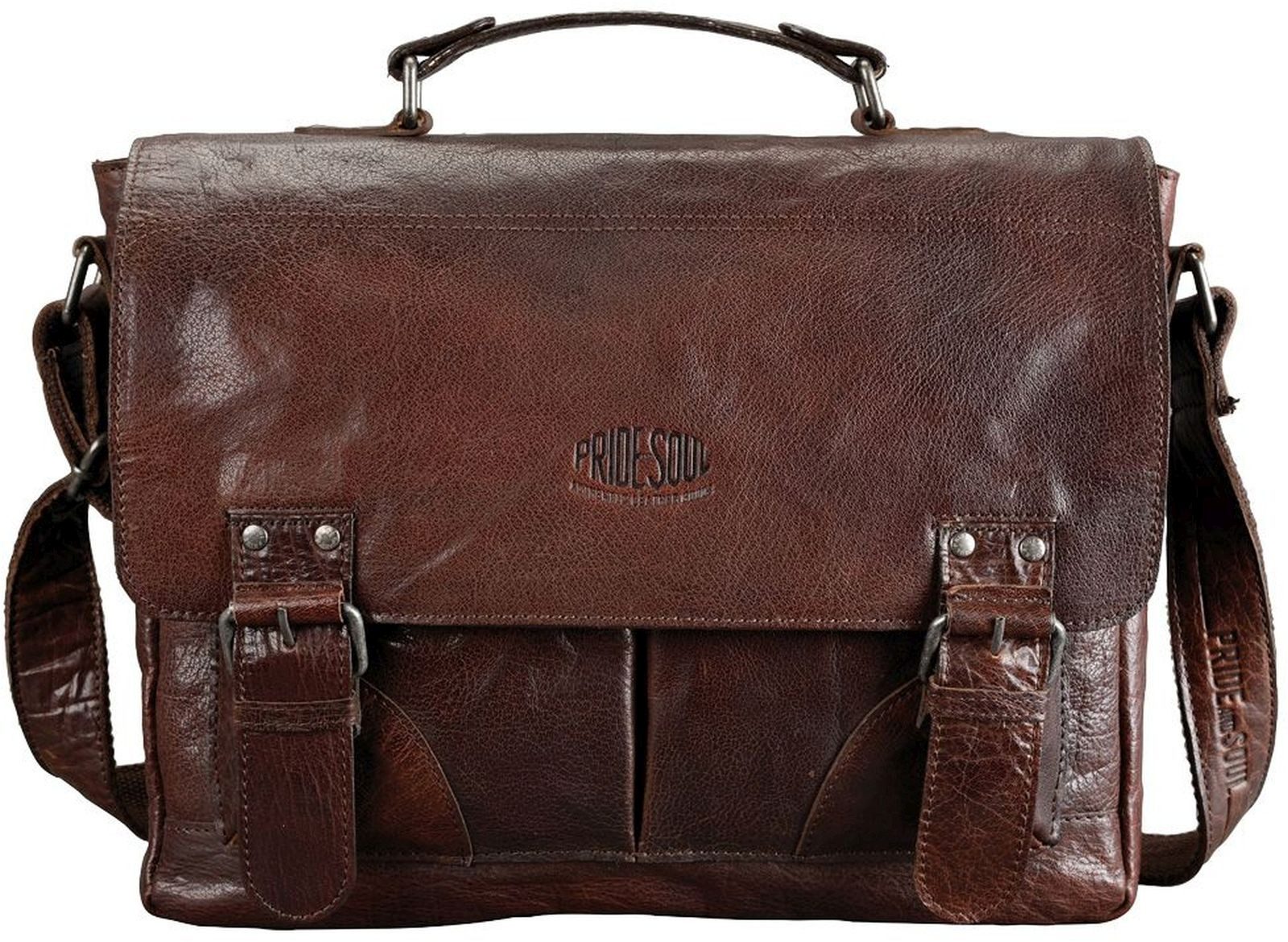 PRIDE & SOUL Umhängetasche Umhängetasche Baggie Bag L 370x300x100mm Leder braun