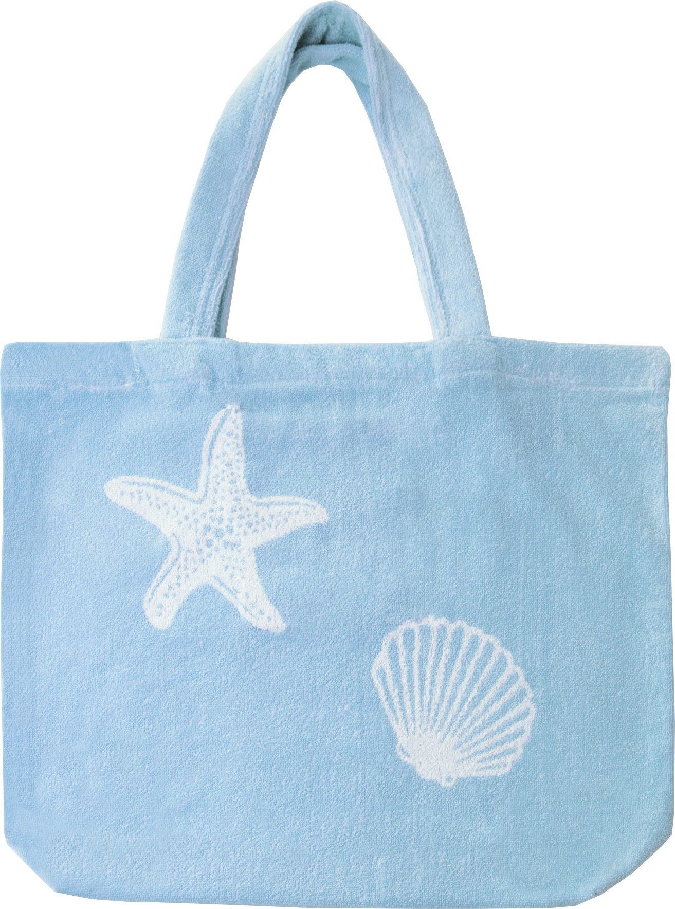 Delindo Lifestyle XL-Strandtasche XXL MIAMI, Baumwolle, leicht und faltbar, (1-tlg), mit Muscheln und Seesternen