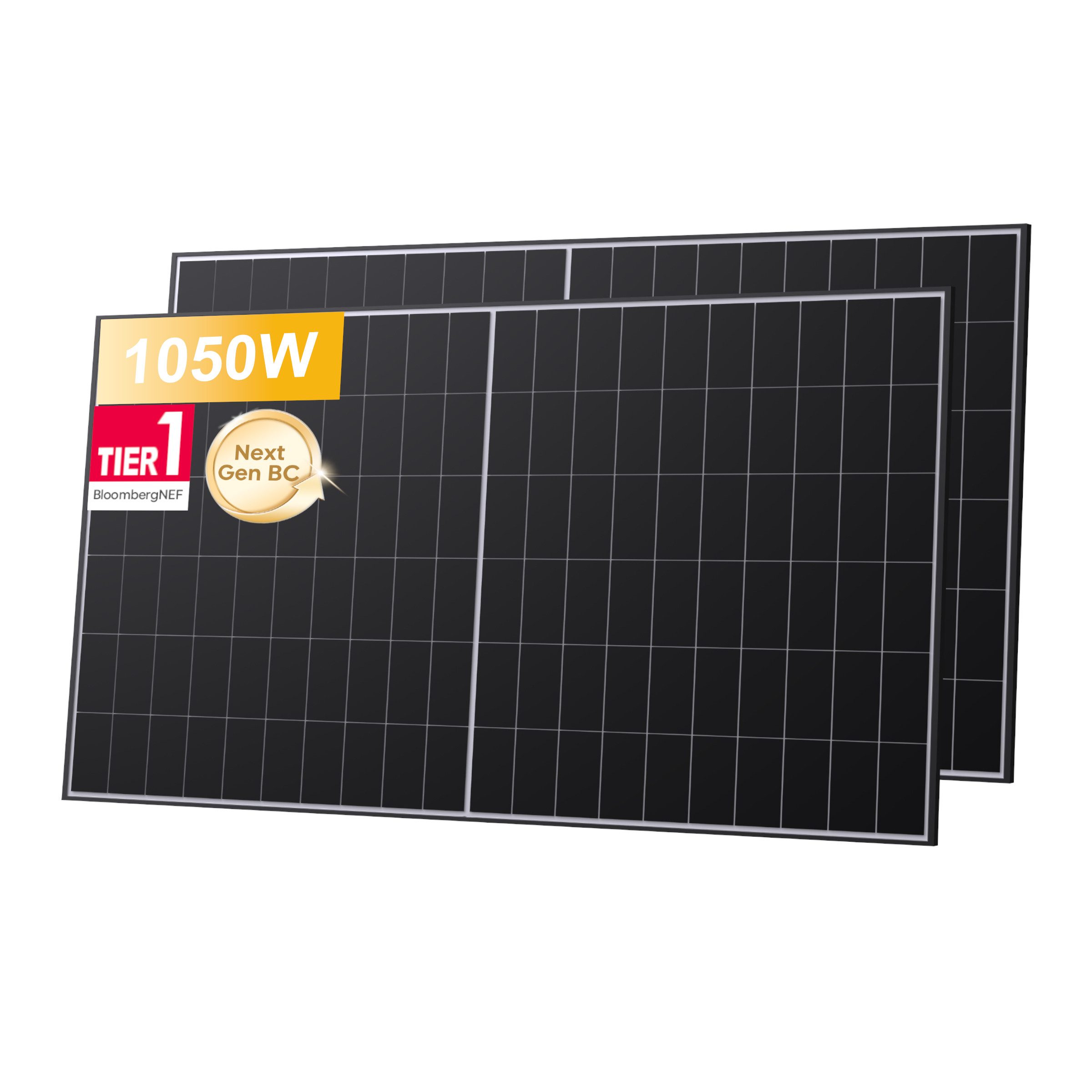 POWERNESS Solarmodul LONGi 525W BC Solarmodul Bifazial LR7-60HVD Glas-Glas, (2-St), für Balkonkraftwerk