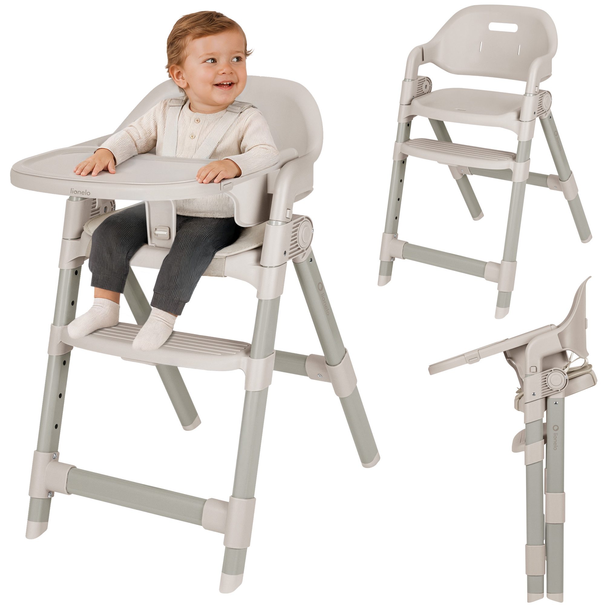 lionelo Hochstuhl MATT (Set), 5in1/klappbar/4 Positionen/5-Punkt-Gurte