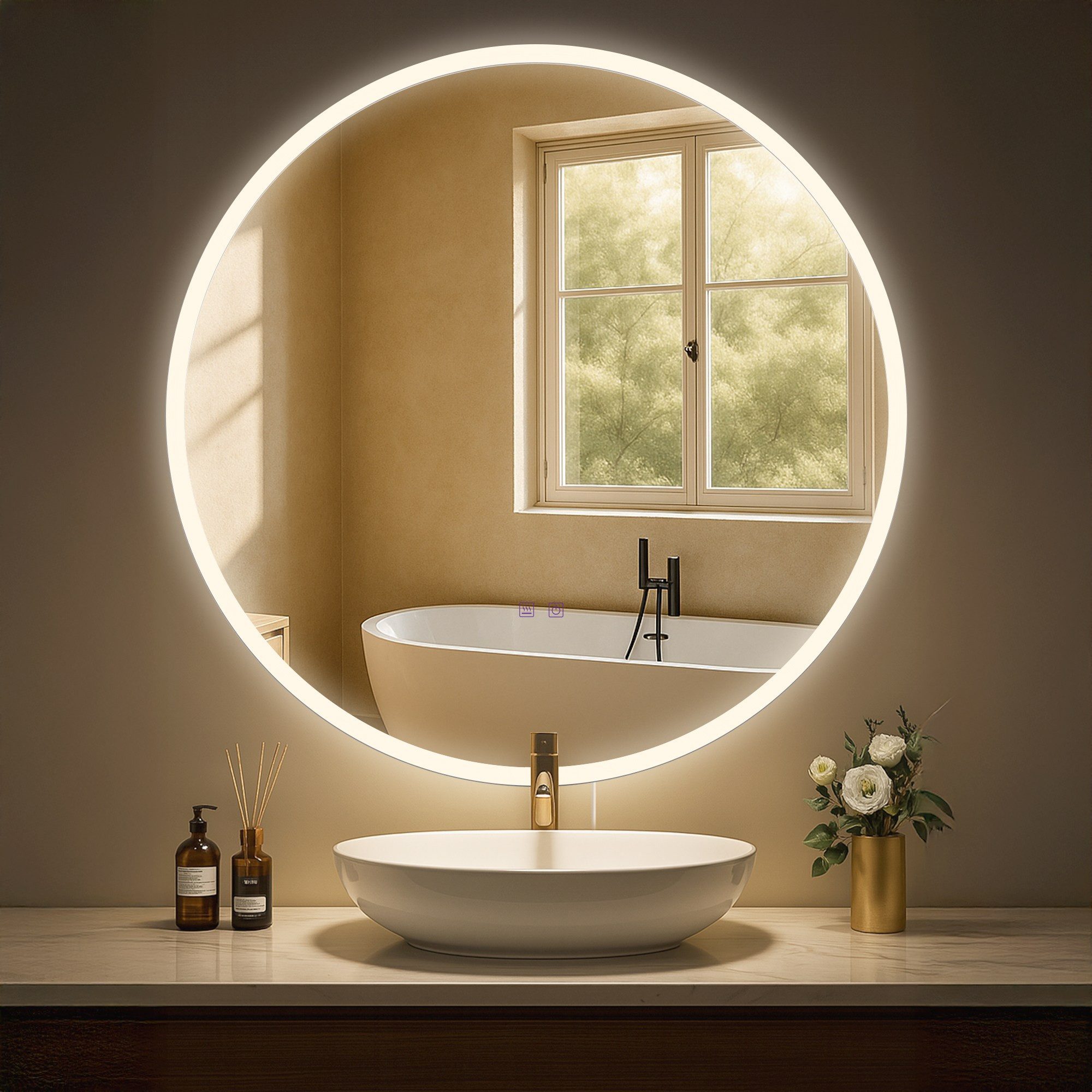 CLP Wandspiegel Laconia (1er), Bluetooth-Lautsprecher, Anti-Fog, LED-Licht, IP44 – Bild 3 von 5