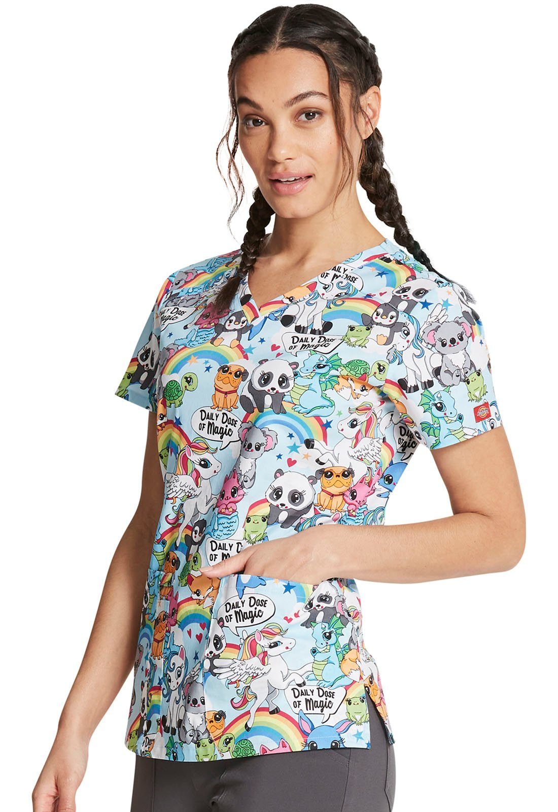 Dickies Funktionsbluse Bunt bedruckter Damen Kasack günstig online kaufen