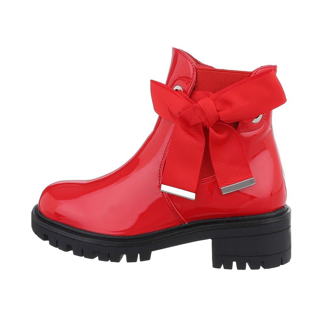 Ital-Design Kinder Freizeit Stiefelette Stiefelette (84351904) Blockabsatz Stiefeletten in Rot