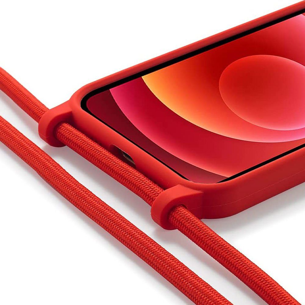 FITSU Handyhülle Handykette für Apple iPhone Hülle mit Band Handyband Case zum Umhängen, Hülle für iPhone 12 Pro, 12, 12 Mini, SE 2022, 11, XS, XR, X, 8, 7, 6