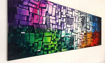 WandbilderXXL XXL-Wandbild Abstract Colors 210 x 70 cm, Abstraktes Gemälde, handgemaltes Unikat