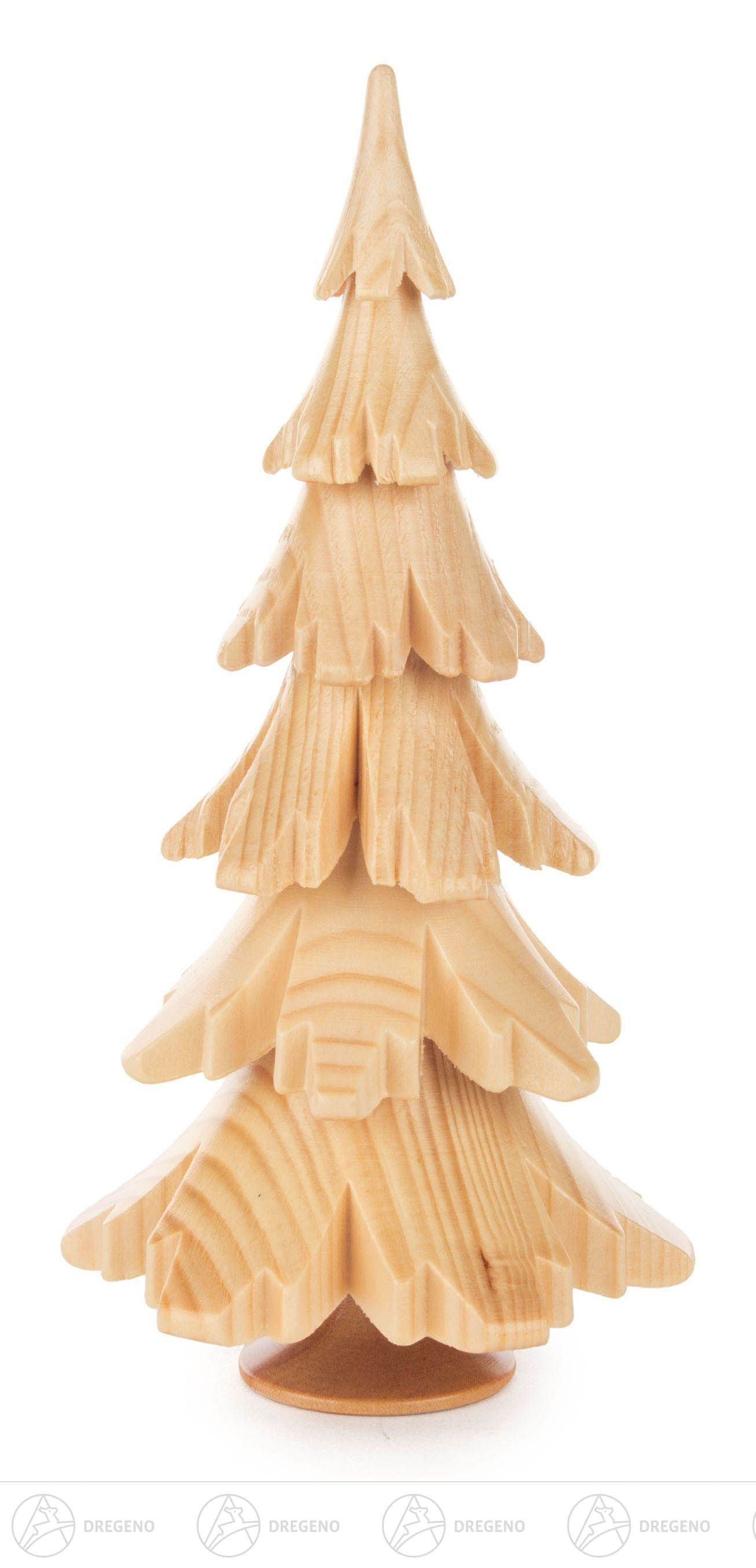 Kunstbaum Massivholzbaum natur BxHxT = 7,5x15,5x7,5cm NEU, Dregeno Erzgebirge, Höhe 15,5 cm