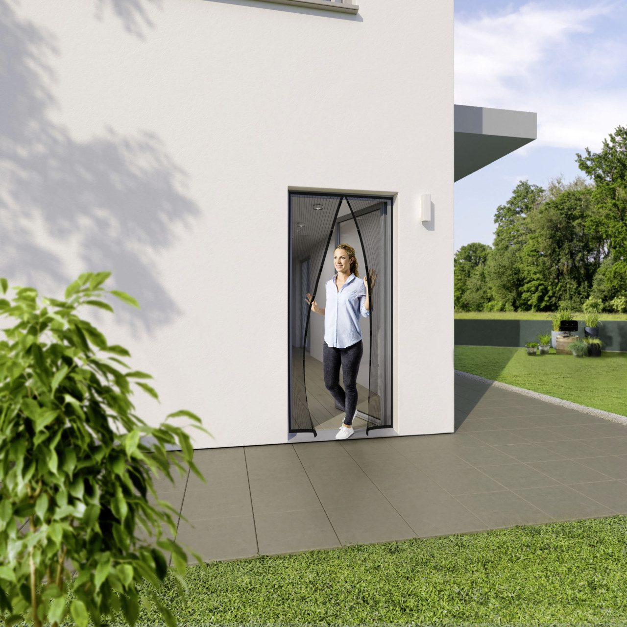 Magnet-Fliegengitter Für Balkontür – 115 X 215 Cm, Weiß | Selbstschließend, Haftet Ohne Bohren